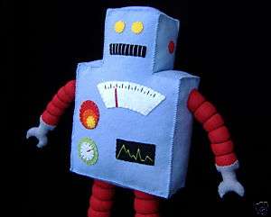Retro Wind Up Robot Gears Toy Doll Felt Sewing Pattern  