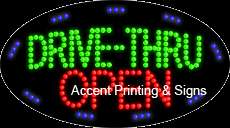 DRIVE THRU OPEN Flashing & Animated Real LED SIGN  