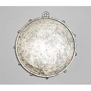  Extra Large Round Hobnail Bezel, Silver Plate Arts 