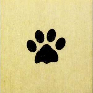  Mini Paw Print Rubber Stamp   Dog / Cat / Bear   Wood 