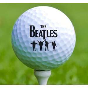  3 x Rock n Roll Golf Balls Beatles Musical Instruments