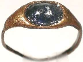   Britannia Bronze Gemstone ¾ct Antique Lazurite Gem Ring Sz4½ 300AD