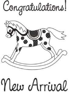 Clear Acrylic Kaiser Stamps Baby Rocking Horse Congrats  
