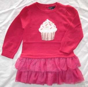 NWT Baby Gap I Want Candy Cupcake Sweater Dress 12 18 18 24 Tulle 