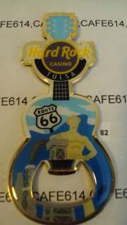 Rare Hard Rock Casino TULSA (ROUTE 66 ) Bottle Opener Guitar Magnet 