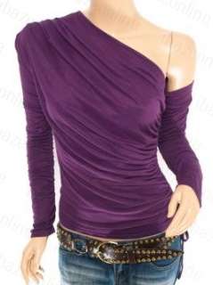 Free Ship Funky Ruched One Shoulder Boho Top S/M L XL  