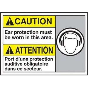 CAUTION EAR PROTECTION MUST BE WORN IN THIS AREA (W/GRPAHIC) Sign   10 