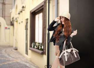   Fashion Korean Lady Tote Bag Women PU Leather Handbag Shoulder Bag J