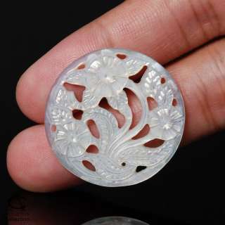 Mother of Pearl SHELL Pendant Carved Floral Design Hand carved in Bali 
