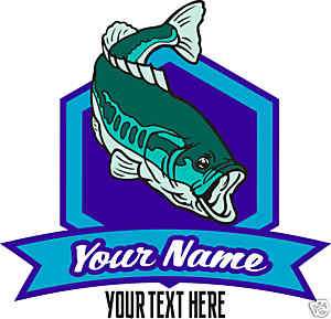 Fishing Bait Shop Bass Logo Custom Vinyl Decal 24  