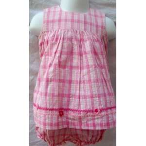   Girl 6 Months, Play Wear, Pink and White Plaid, 2 Piece Summer Dress
