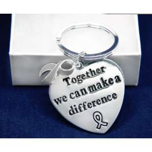  Gray Ribbon Key Chain  Together We Can Make A Difference 