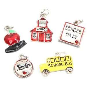  Ultra Miniature Colorful Teacher and School Themed Charms 