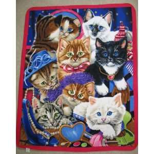 Dress Up Kitty (Cat) Fleece Throw Blanket 
