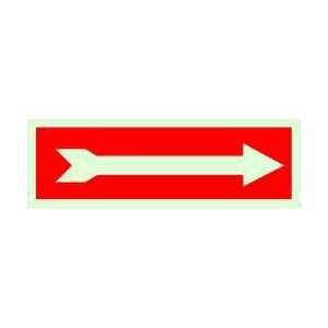 Sign,5x14,arrow (white On Red)   BRADY  Industrial 