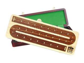 Continuous Cribbage Board / Box Inlaid in White Maple / Rosewood   4 