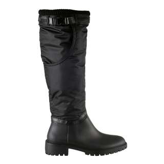 DKNY Womens Winter Boots Cascade Black Canvas and Rubber 23312001 