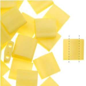  Miyuki Tila 2 Hole Square Beads 5mm Matte Opaque Yellow 