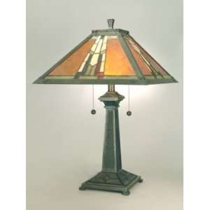  Dale Tiffany Amber Monarch Tiffany Table Lamp with Mica 