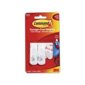 3M Command Hook with Adhesive Strip   White   MMM17002  