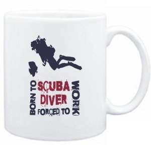  New  Born To Scuba Diver , Forced To Work  Mug Sports 
