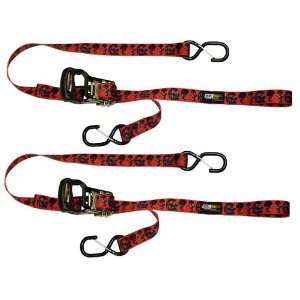   Skulls Dual Safety Clip Tie Down with Built In Soft Tie   Pack of 2