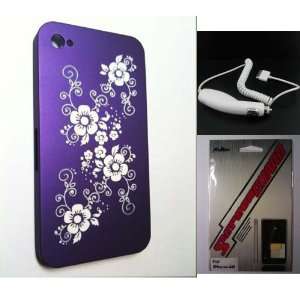 Purple Flower Designer [2] Snap Slim Hard Protector Case Back Cover+ 