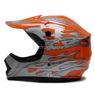    Tms Youth Orange Dirt Bike Motocross Helmet Off road Gear (Medium