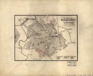 1863 Civil war map The battle of Chancellorsville  