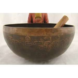  Excellent XL Old Throat Chakra Singing Bowl 9.5  Dia 