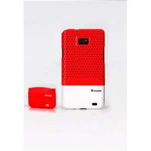 AT&T Samsung Galaxy S2 II   2 tone Glider Premium Case Color Red w 
