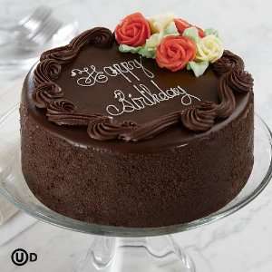  6 Three Layer Chocolate Happy Birthday Cake