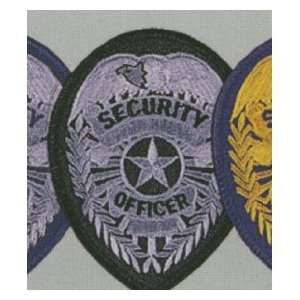 SECURITY OFFICER Guard SILVER on BLACK Uniform Badge Shield Patch 