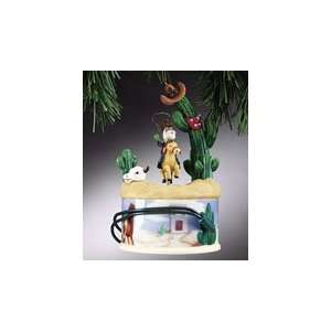 Western Pigtail Motion Ornament   Santa on Horse