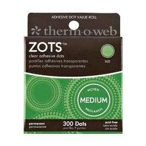  Zots Clear Adhesive Dots   Medium 3/8X1/64 Thick 300/Pkg 