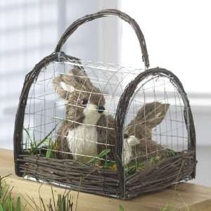  RAZ Imports Spring Garden Story 7.5 Rabbits in Cage