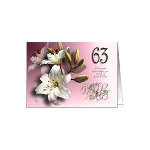  63rd Happy Birthday   White lilies Card Toys & Games