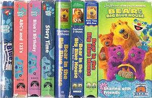 BEAR IN THE BIG BLUE HOUSE & 4 BLUES CLUES CHILDRENS VHS VIDEOS 