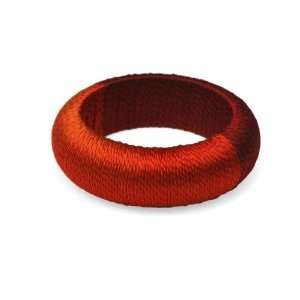  Handcrafted Bangle Wood/thead Red 