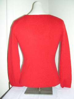 SO 100% Cashmere Career Pullover Sweater Red Sz S (M)  