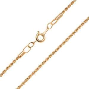  22K Gold Plated Rope Chain Necklace With Clasp  1.8mm / 18 