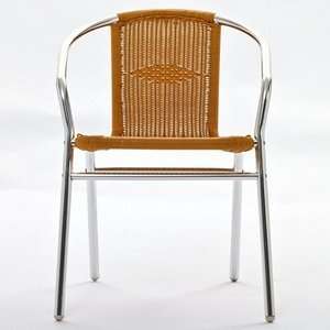  Bistro Chromed Rattan Cafe Chair Patio, Lawn & Garden