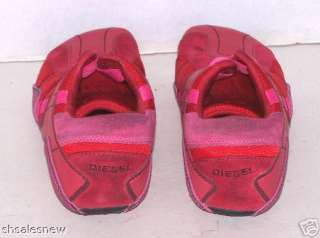 DIESEL Bellatrix red pink leather sneakers 5 trainer  
