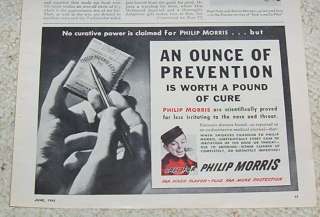 1945 Philip Morris Cigarettes   bellboy boy VINTAGE AD  
