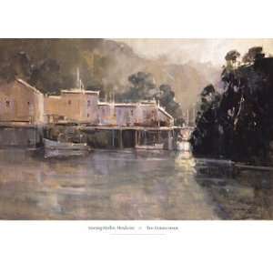 Morning Harbor, Mendocino by Ted Goerschner 36x26  Kitchen 