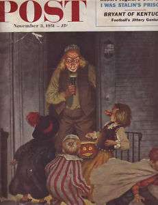 1951 Saturday Evening Post November 3 Halloween;Bryant  