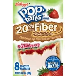Kelloggs Pop Tarts 20% Daily Value Fiber   Frosted Strawberry, 8 