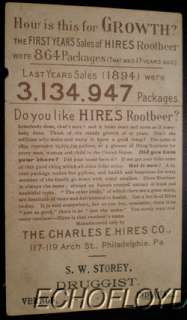1894 CHARLES HIRES ROOTBEER TRADE CARD PHILADELPHIA PA  