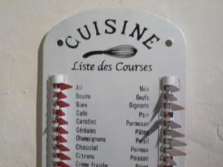 REPRO~CHIC FRENCH METAL SHOPPING REMINDER Cuisine  