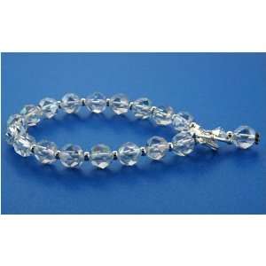  Faceted Crystal Quartz and Sterling Silver Bracelet with 